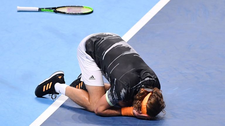 Tsitsipas sealed a memorable victory at London's O2 Arena