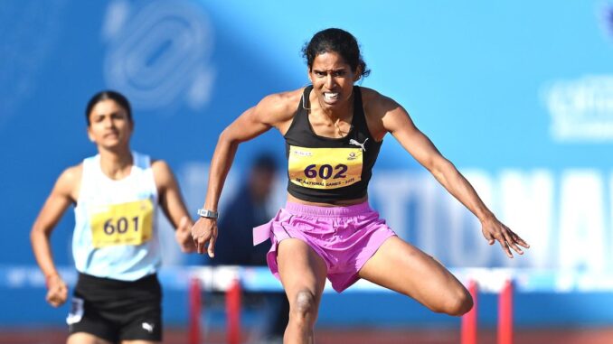 Federation Cup 2025: Vithya Ramraj breaks women’s 400m hurdles meet record; Niharika Vashisht clinches triple jump gold