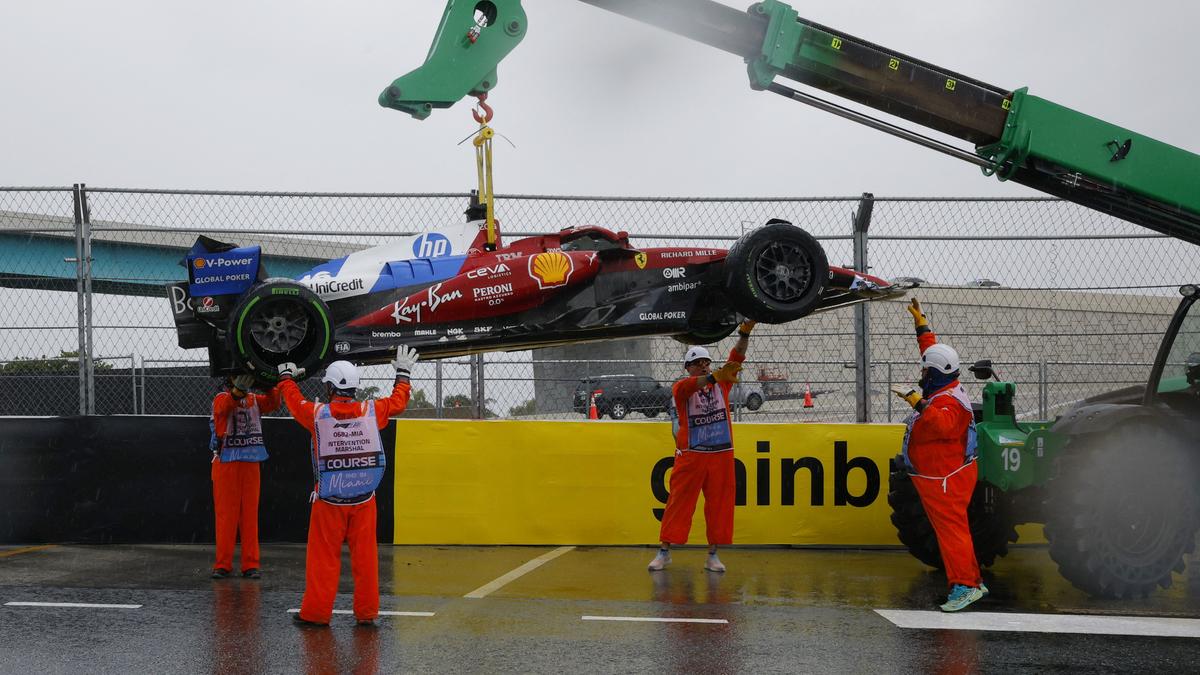 F1 Miami GP 2025: Leclerc crashes out in warm-up lap ahead of sprint race – The Headlines